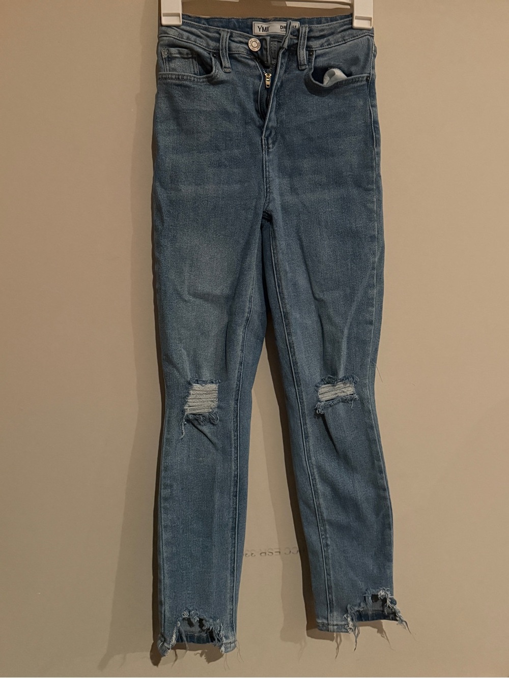 YMI Light Blue Womens Ripped Skinny Jeans